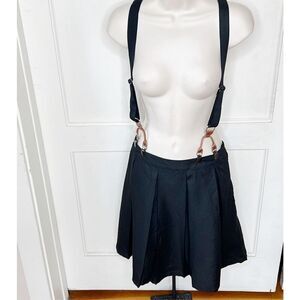 Hot Topic Suspender Skirt Pleated Black Plus Size 2 Nwot